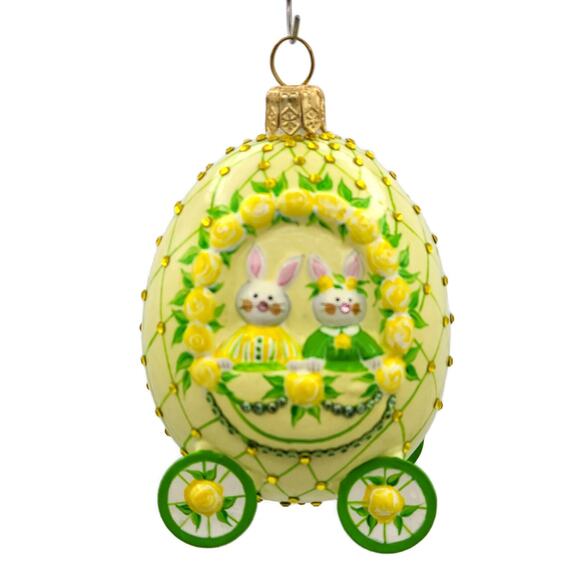Patricia Breen Glorious Outing Yellow Green Egg Easter Spring Holiday Ornament - Picture 1 of 5